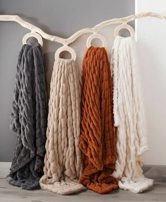 Battilo Luxurious Reversible Rabbit Faux Fur Throw