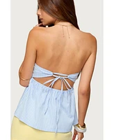 Edikted Women's Maddie Strapless Striped Babydoll Top
