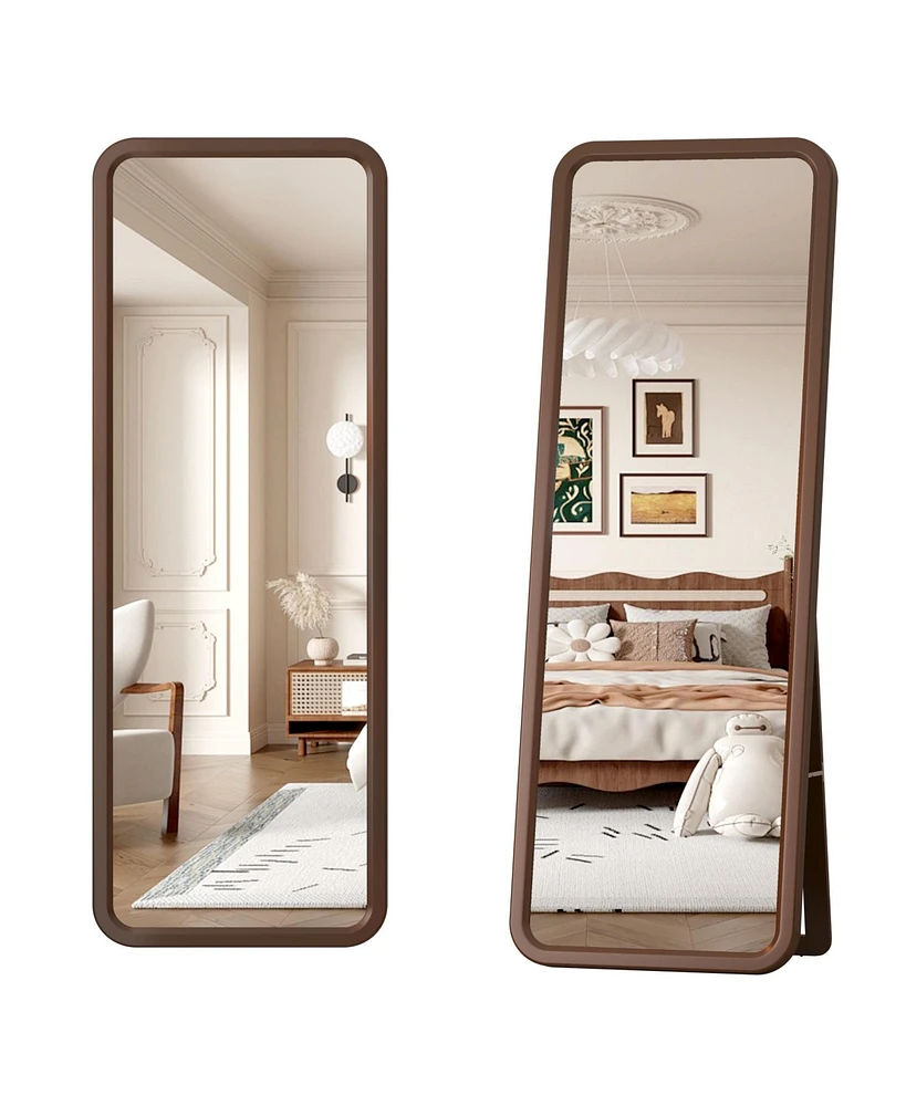 Vlsrka Full-length mirror with wooden frame for floor standing or wall mounting