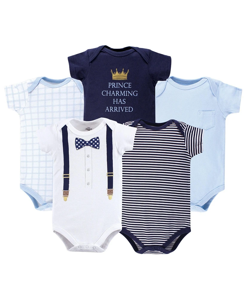 Little Treasure Baby Boy Cotton Bodysuits 5pk, Well Dressed, 18-24 Months