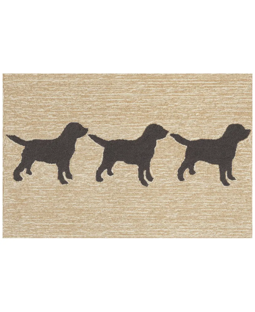 Liora Manne Front Porch Indoor/Outdoor Doggies Black 2'6'' x 4' Area Rug