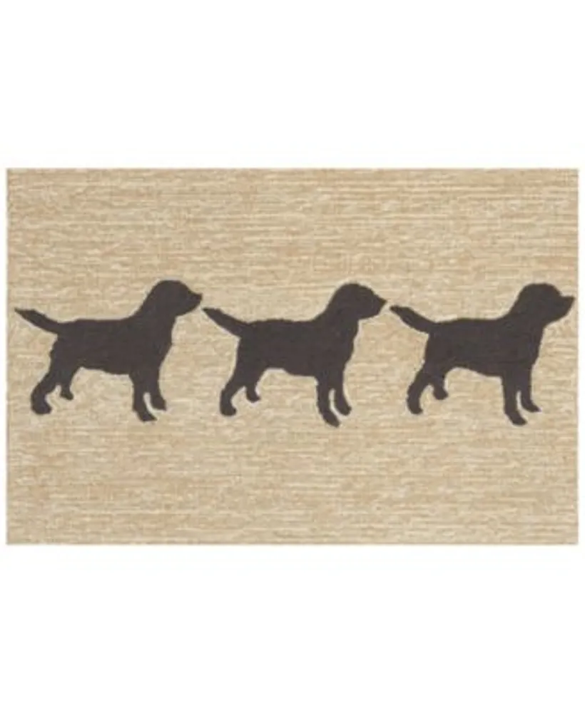 Liora Manne Front Porch Indoor Outdoor Doggies Black Area Rug