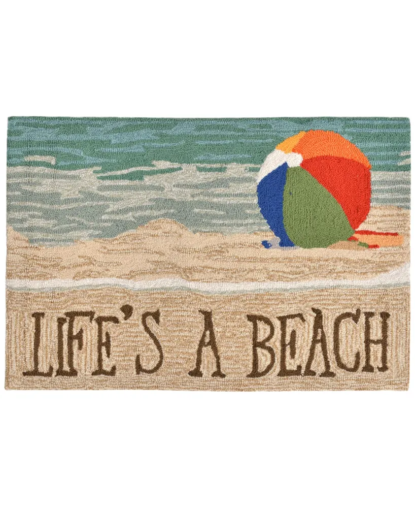 Liora Manne Front Porch Indoor/Outdoor Life's A Beach Sand 2' x 3' Area Rug