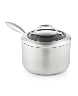 Scanpan Ctx 2 qt, 1.8 L, 6.25", 16cm Nonstick Induction Suitable Saucepan with Lid, Brushed Stainless Steel