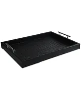 Alligator-Embossed Tray with Metal Handles