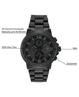 Citizen Men's Chronograph Eco-Drive Nighthawk Black Ion Plated Stainless Steel Bracelet Watch 43mm CA0295