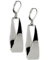 Anne Klein Twisted Metallic Drop Hoop Earrings