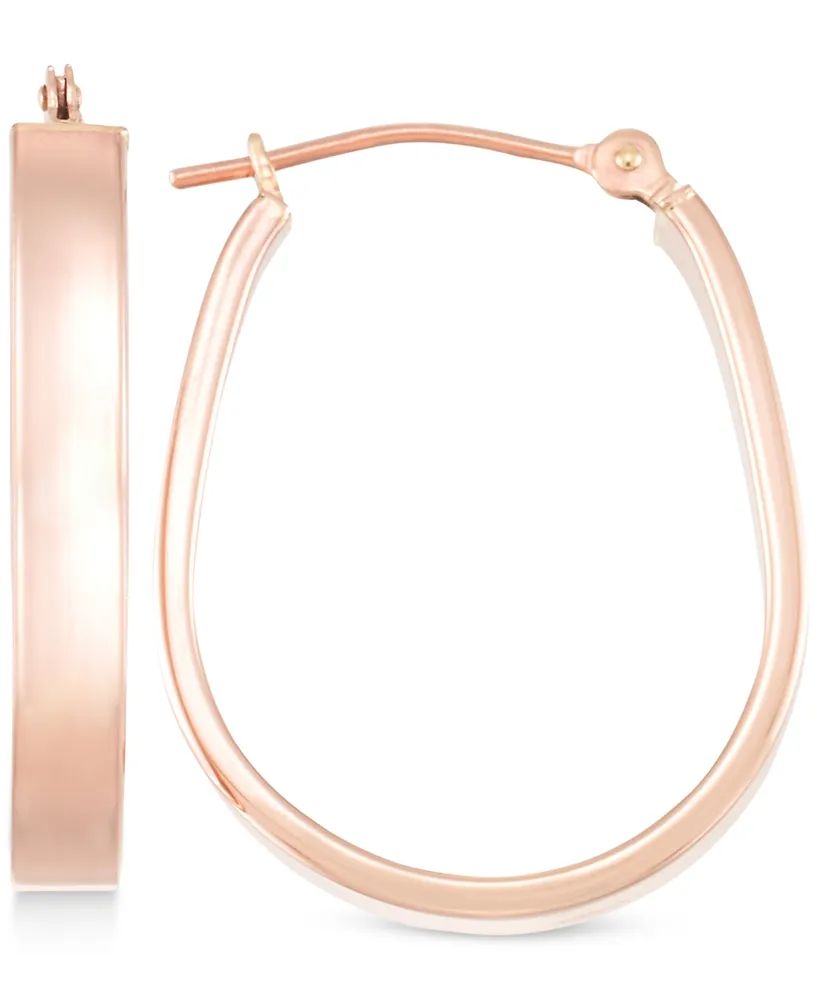 Polished Pear-Shape Hoop Earrings in 10k Rose Gold