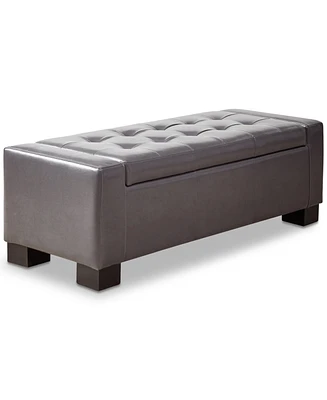 Clay Faux-Leather Storage Ottoman