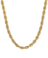 Solid Glitter Rope Chain Necklace 4mm In 14k Gold