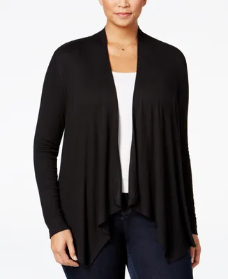 I.n.c. International Concepts Plus Draped Cardigan, Created for Macy's