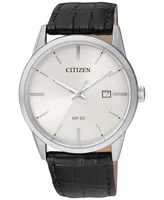 Citizen Men's Quartz Black Leather Strap Watch 39mm BI5000-01A