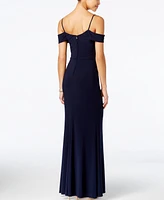 City Studios Juniors' Off-The-Shoulder Gown