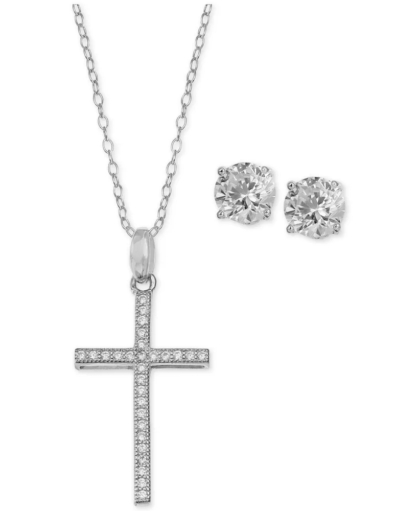 Giani Bernini sterling silver Cubic Zirconia necklace and earring set