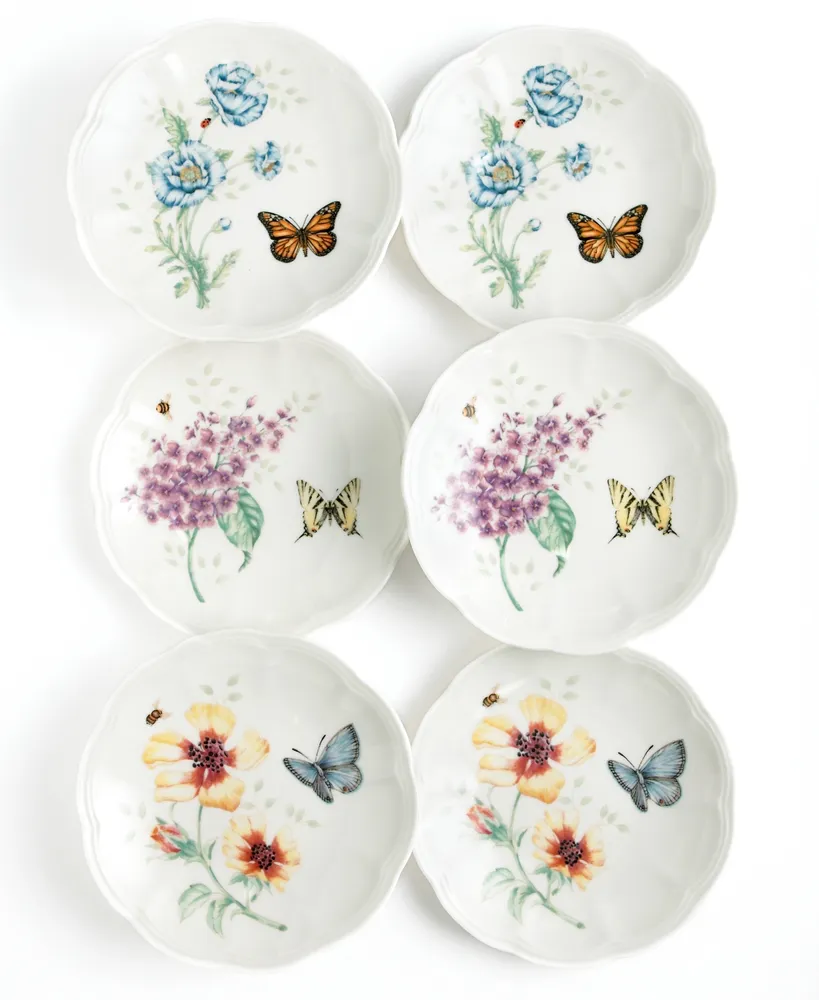 Lenox Butterfly Meadow Set of 6 Tidbit Party Plates