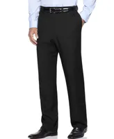 Haggar Men's Eclo Stria Classic Fit Flat Front Hidden Expandable Dress Pants