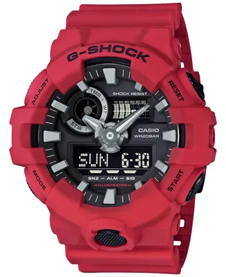 G-Shock Men's Analog-Digital Red Resin Strap Watch 53x58mm GA700-4A
