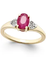 Ruby (1 ct. t.w.) and Diamond Accent Ring in 14k Gold