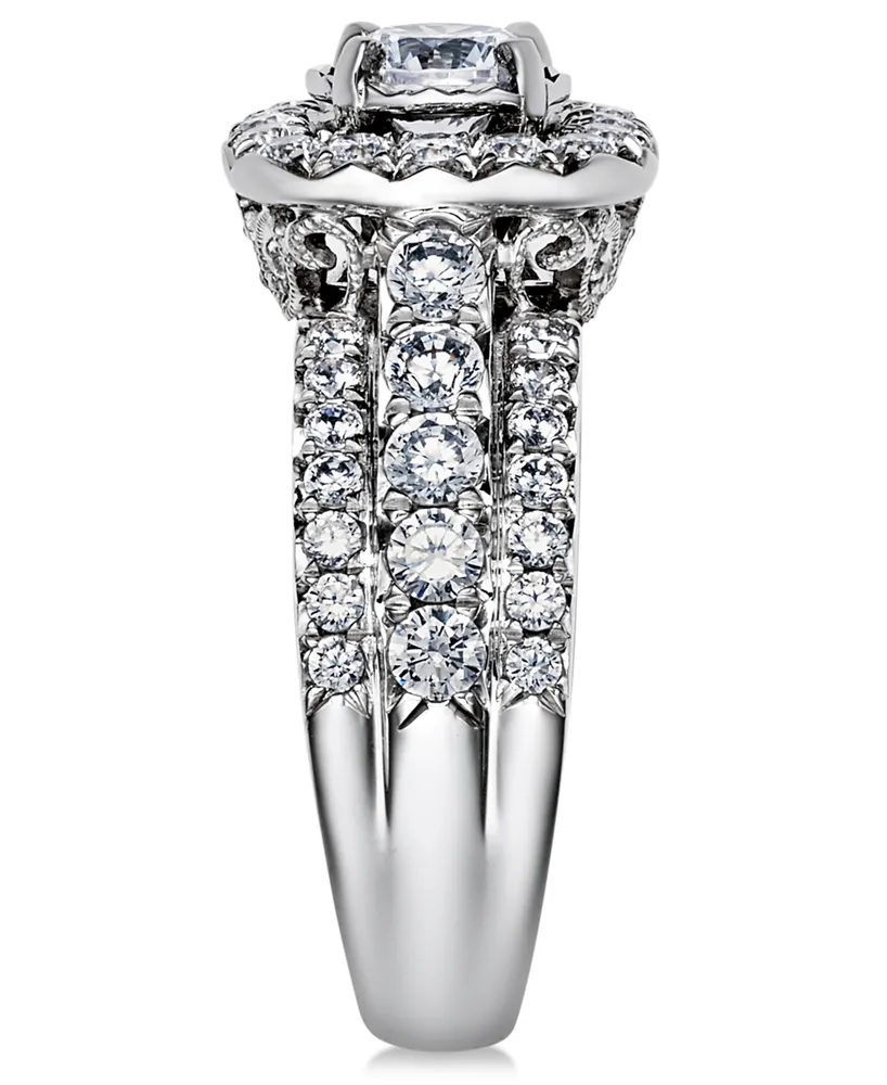 Diamond Halo Engagement Ring (2 ct. t.w.) in 14k White Gold