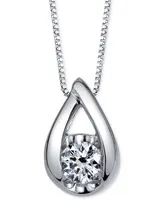 Sirena Diamond Teardrop Pendant Necklace (1/5 ct. t.w.) in 14k White Gold or Rose Gold