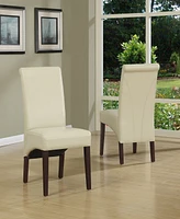 Easton Set of 2 Faux Leather Deluxe Parson Chairs