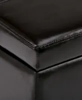 Rhodes Faux Leather Rectangular Storage Ottoman