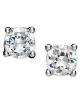 Giani Bernini 18k Gold and Sterling Silver Earrings, Round Cubic Zirconia Studs (1/2 ct. t.w.)