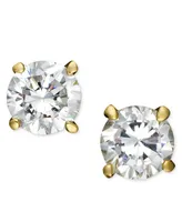 Giani Bernini 18k Gold and Sterling Silver Earrings, Round Cubic Zirconia Studs (1/2 ct. t.w.)