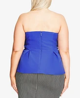 City Chic Trendy Plus Size Peplum Corset Top