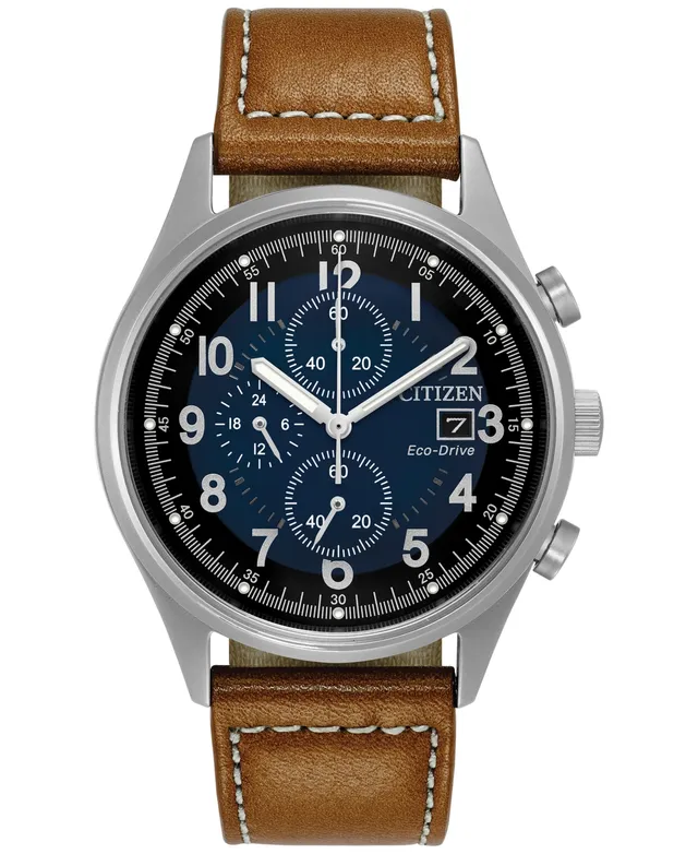 brown tunic dresses Citizen Gents Sporty Dress Eco-Drive Brown Leather Men's Watch
