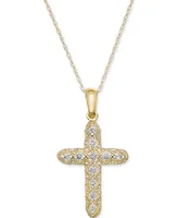 Diamond Cross Pendant Necklace (1/7 ct. t.w.) in 14k Gold
