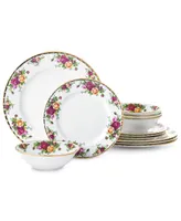 Royal Albert Old Country Roses 12-Piece Dinnerware Set, Service for 4