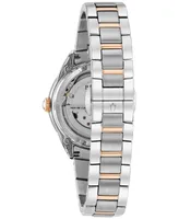 Bulova Women's Automatic Diamond Accent Two-Tone Stainless Steel Bracelet Watch 34mm 98P170 - Two