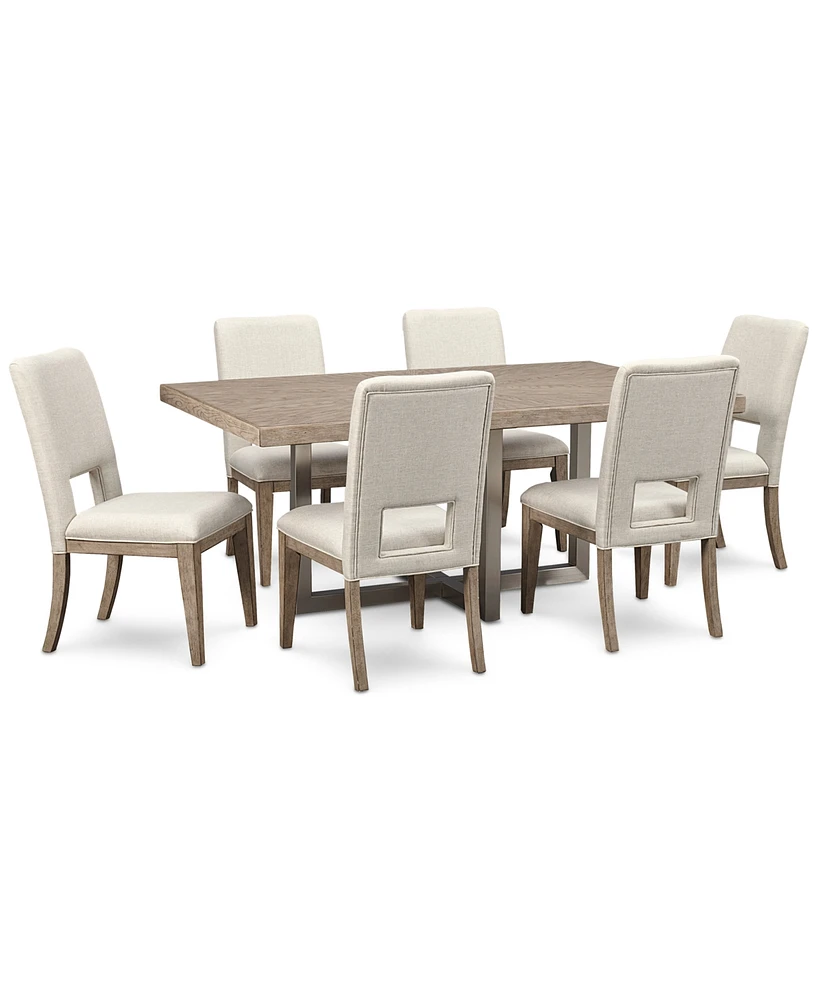 Altair Dining Furniture Set, 7-Pc. (Dining Table & 6 Side Chairs), Created for Macy's