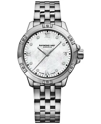 Raymond Weil Women's Swiss Tango Diamond-Accent Stainless Steel Bracelet Watch 30mm