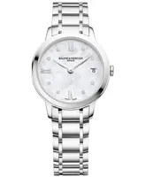 Baume & Mercier Women's Swiss Classima Diamond-Accent Stainless Steel Bracelet Watch 31mm M0A10326