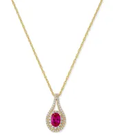 Ruby (1/2 ct. t.w.) & Diamond (1/4 ct. t.w.) Pendant Necklace in 14k Gold