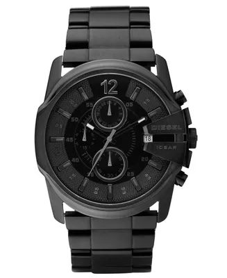 Diesel Mens Chronograph Black Ion Plated Stainless Steel Bracelet Watch 49x45mm DZ4180