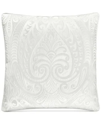 J Queen New York Bianco Embroidered Decorative Pillow, 18" x 18"