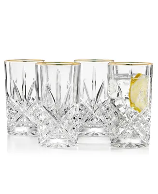 Godinger Dublin Gold Highball Glasses, Set of 4