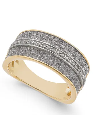 Diamond Glitter Ring (1/8 ct. t.w.) in 14k Gold-Plated Sterling Silver - Two