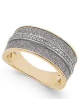 Diamond Glitter Ring (1/8 ct. t.w.) in 14k Gold-Plated Sterling Silver - Two
