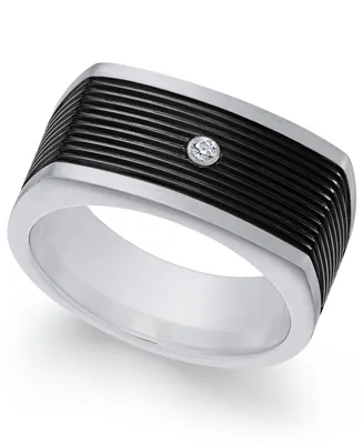 Sutton by Rhona Men's Two-Tone Cubic Zirconia Ring