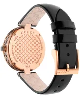 Gucci Women's Swiss Diamantissima Black Leather Strap Watch 32mm YA141401