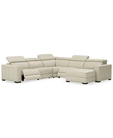 Nevio 5-pc Leather Sectional, 2 Power Recliners, Created for Macy's