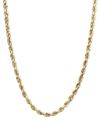 14k Gold Diamond-Cut Rope Chain 18" Necklace (2-1/2mm)