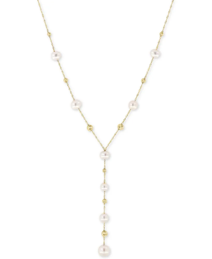 Effy Cultured Freshwater Pearl (5, 6, & 7mm) Lariat Necklace in 14k Gold