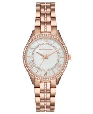 Michael Kors Women's Lauryn Rose Gold-Tone Stainless Steel Bracelet Watch 33mm