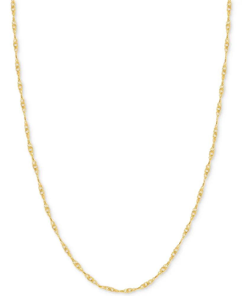 18" Singapore Chain Necklace (7/8mm) in 14k Gold