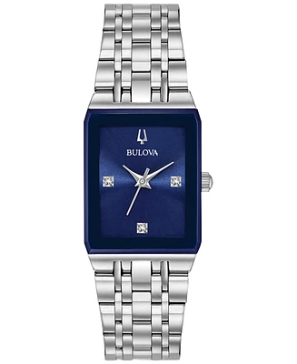 Bulova Women's Futuro Diamond-Accent Stainless Steel Bracelet Watch 21x32mm, Created for Macy's